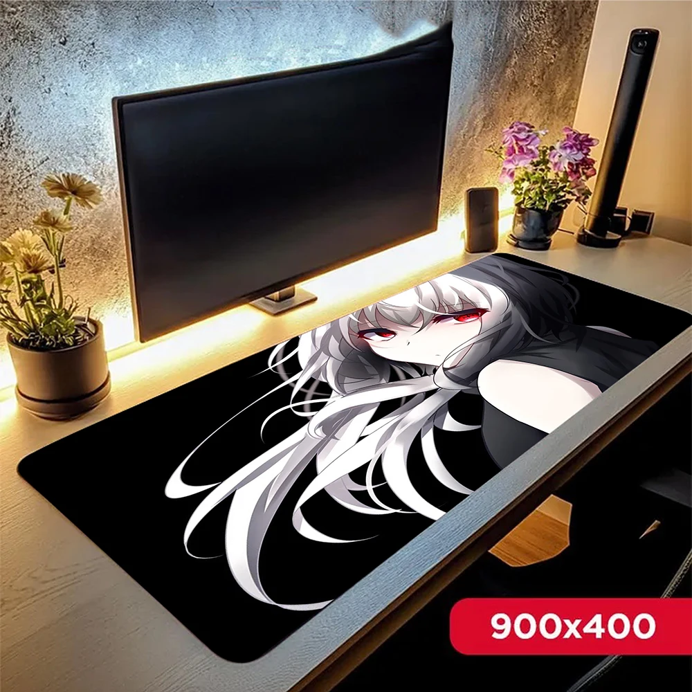 

Black Anime Dark Girl Computer Mouse Pad Gamer Mousepad Large Mouse Mat Gaming Padmouse Anime Girl Mouse Mat Big Desk Mat