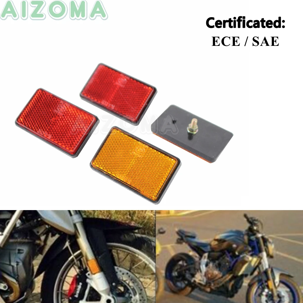 

Motorcycle Bolt-on Rectangle Plastic Reflectors 64.5*39mm Reflector 1Pair Universal For ATV Dirt Bikes Trunk Side Rear Front Red