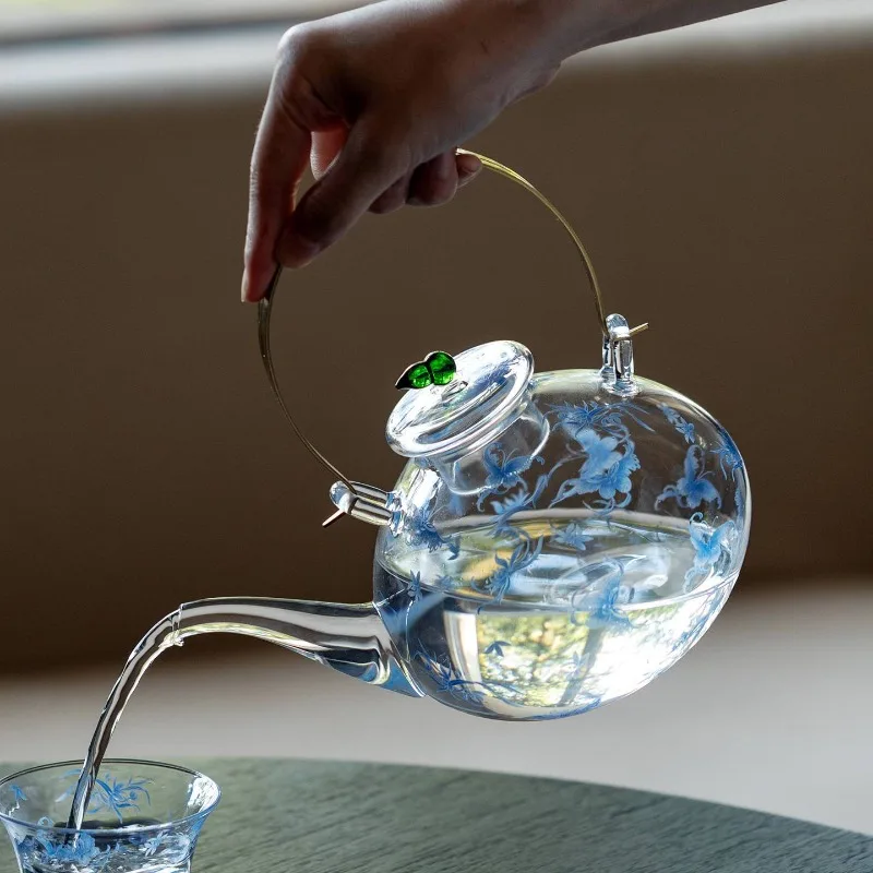 

copper beam boiling teapot, heat-resistant high borosilicate flower teapot, electric ceramic stove large capacity, kettle