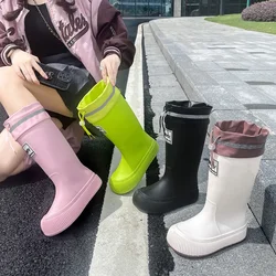 Women's Mid Calf Rain Boots Collar Muck Boots Ultra Lightweight Portable Garden Shoes