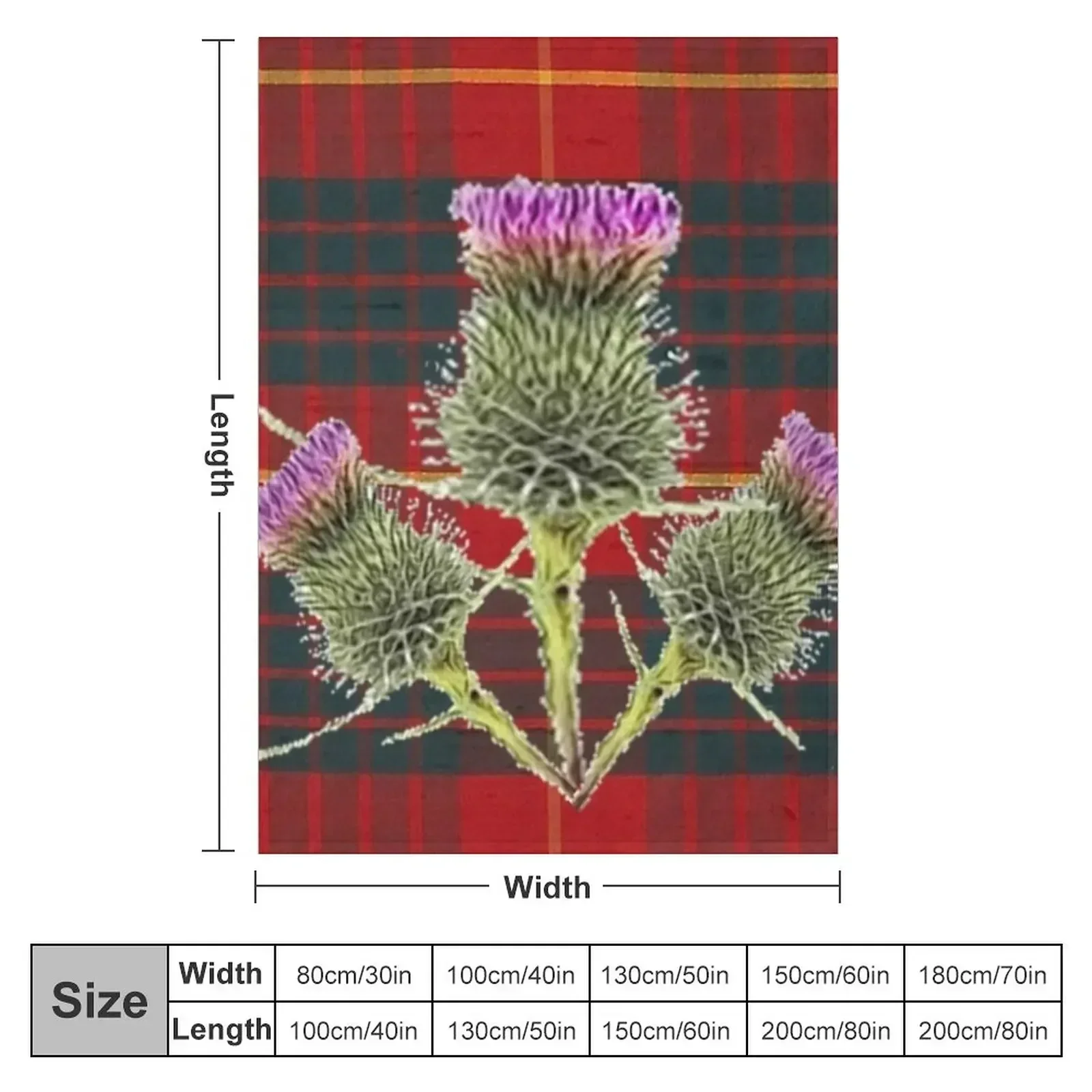 SCOTTISH THISTLES ON CAMERON CLAN TARTAN Throw Blanket Hairys Summer Beddings christmas gifts Blankets