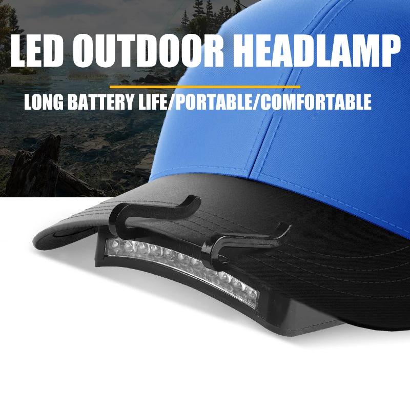 Convenient 11LED Clip on Hat Light for Night Fishing Lightweight Outdoor Hiking Hat Brim Light Camping Lighting Flashlight