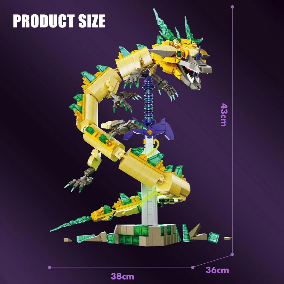 MOC Bricks Tears of the Light Dragon - Game Wildly Breath Master Sword White Dragon Building Blocks Toys for Kids Christmas Gift