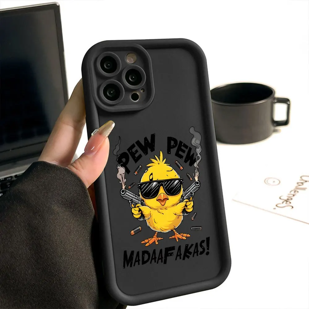 

Cool Sunglasses Gun Carrying Little Yellow Chicken Phone Case Suitable for iPhone 17 16 15 14 13 12 11 Pro/Max/Plus Anti Drop