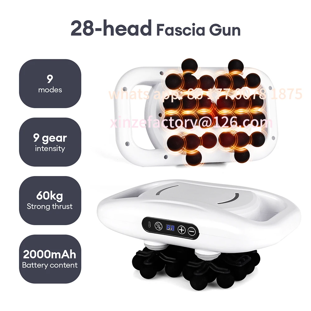Customizable 48-Heads Body Massage Gun High-Frequency Vibration Fascia Gun Back Waist Thigh Massager Neck Shoulder Massager Musc