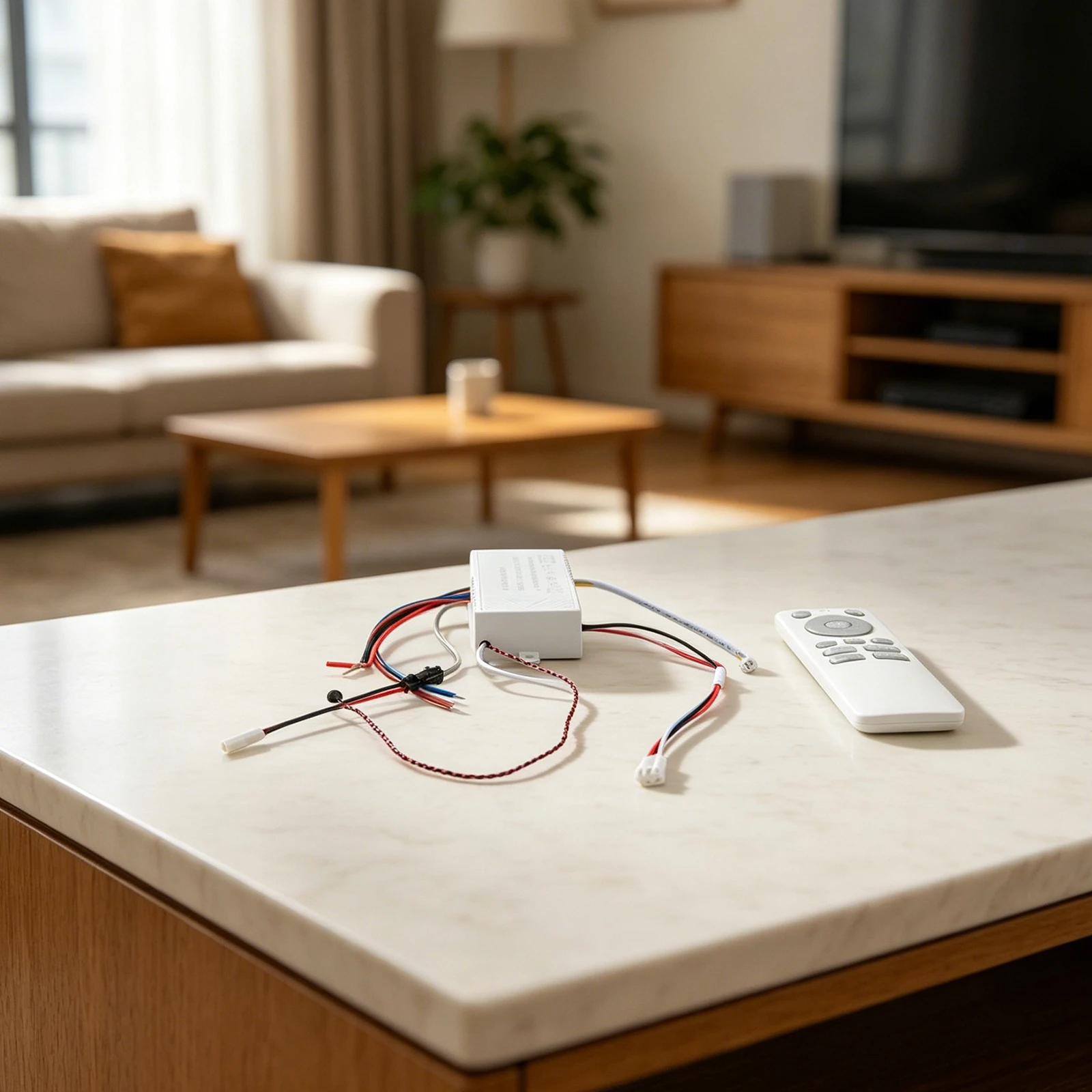 6 LED Ceiling Fan Remote Control with Light Dimming and Battery Status Alerts Featuring Variable Frequency DC Technology