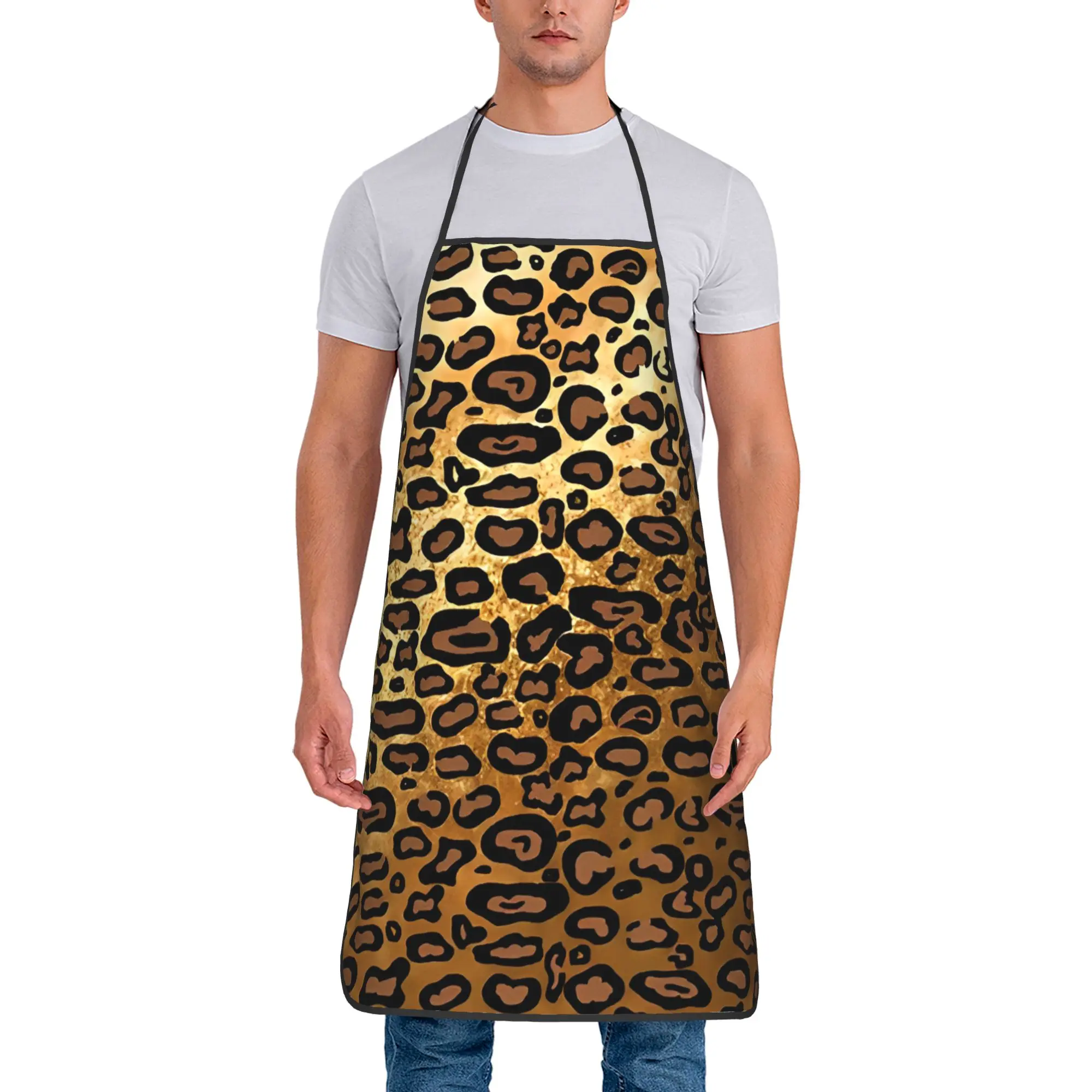 Rainbow Leopard Apron  Cute Cooking Kitchen Accessories Restraunt Barber Aprons without Pocket