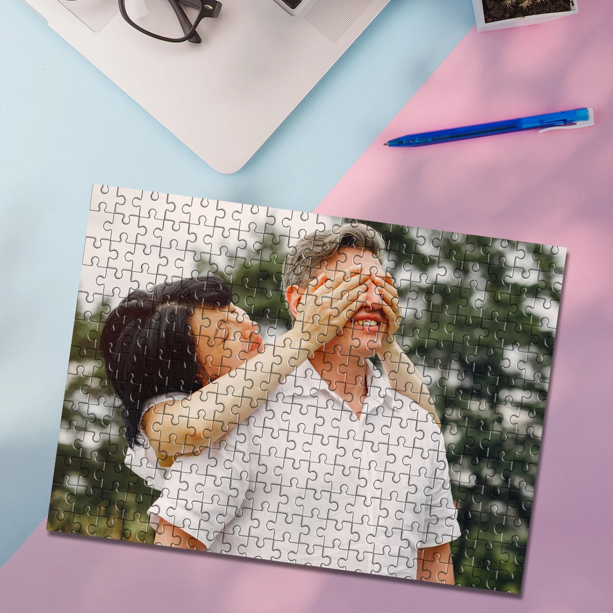 35/300/500/1000pcs Personalized Custom Photo Puzzle Mosaic Family Photo Parent-Child Interactive Diy Assemble Game Toy view 4