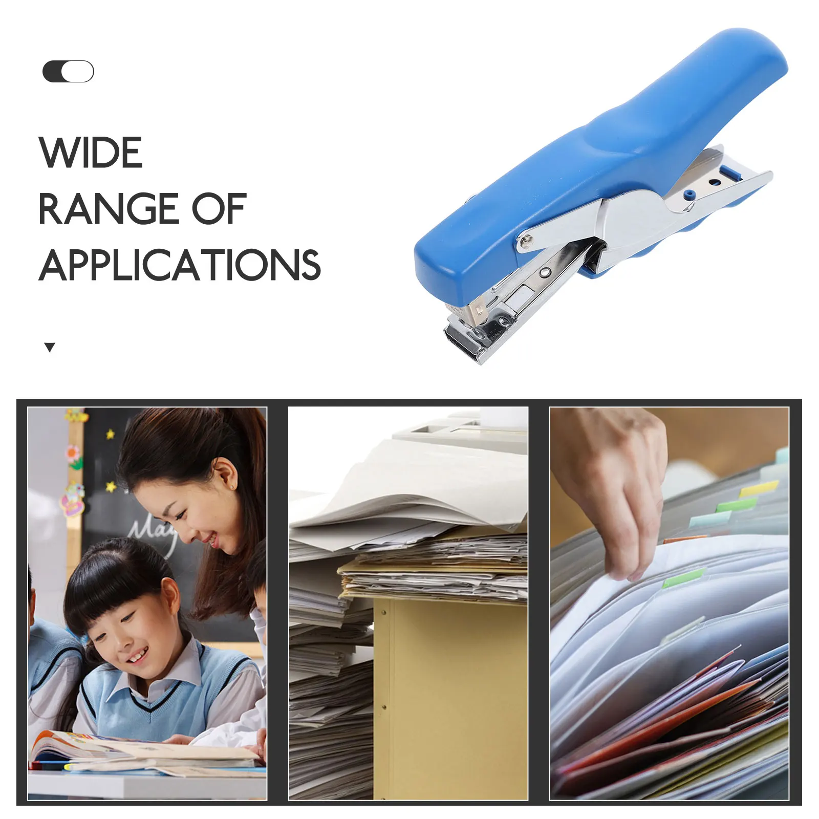 Ручной степлер с синей отделкой, емкостью 100 листов для офиса, класса, объемный степлер, стол для инструментов, необходимый удобный степлер для файлов бумаги