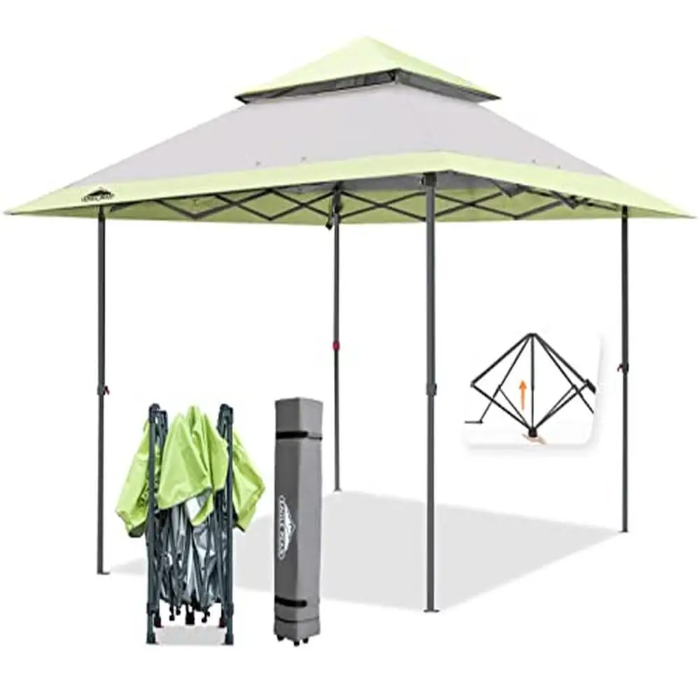 Pop Up Canopy Tent Instant Outdoor Shelter Vented Top Auto Extending Eaves Lightweight Portable UV Protection Strong Frame Rust