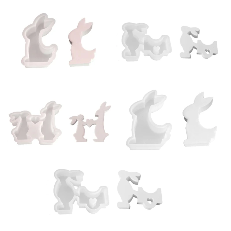 Rabbit Mould Epoxy Resin Molds Wax Mold Home Decorations 28TF