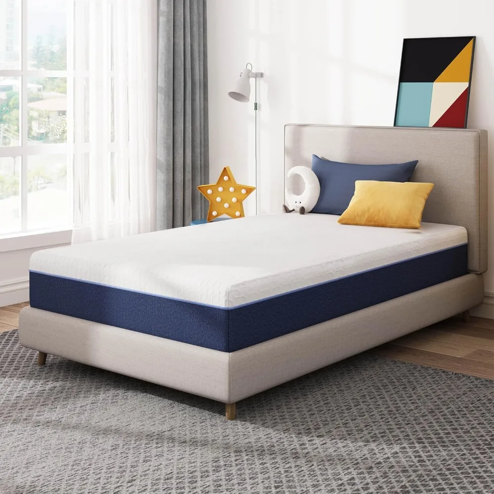 

6-inch Children's Double Mattress, Gel-cooled Memory Foam Mattress, Boxed, Medium Firmness