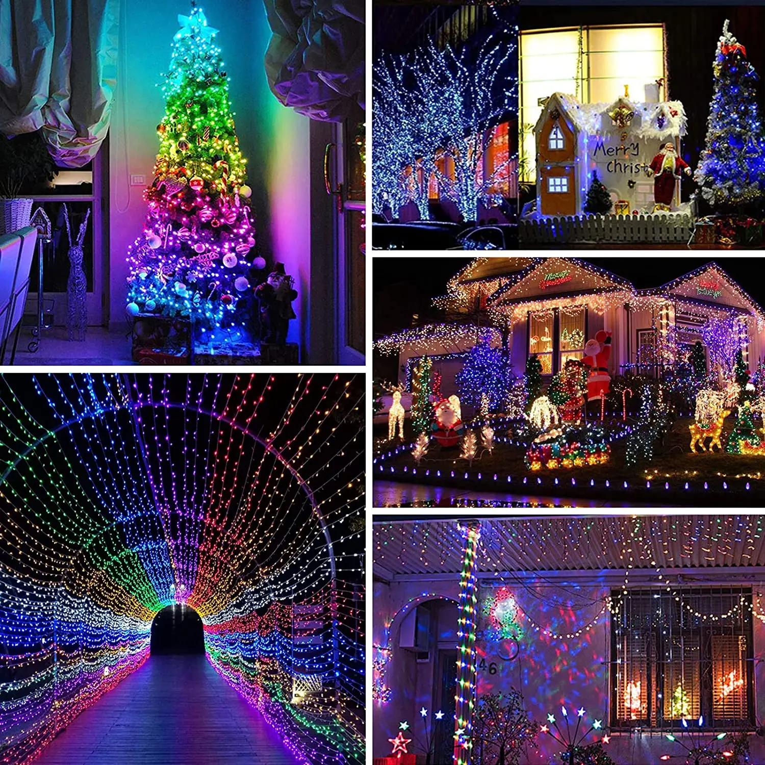 Bluetooth Fairy String Lights RGBIC APP Remote Control Music Sync IP65 Indoor Outdoor Bedroom Party Holiday Christmas Decoration