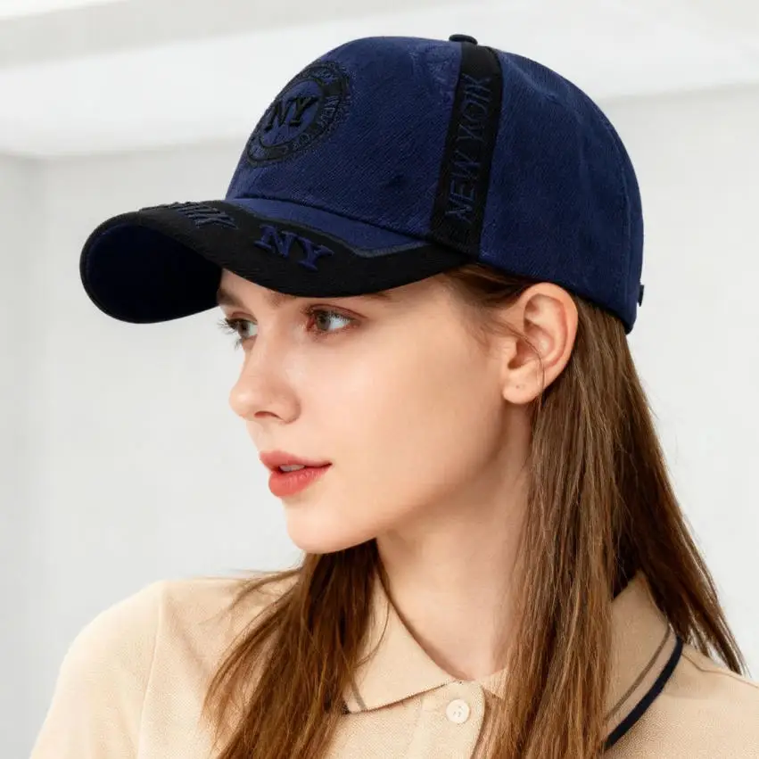 قبعة منقار البط للفصول الأربعة مع حروف نيويورك مطرزة ثلاثية الأبعاد، قبعة بيسبول، قبعة سباق رياضية، للجنسين #5