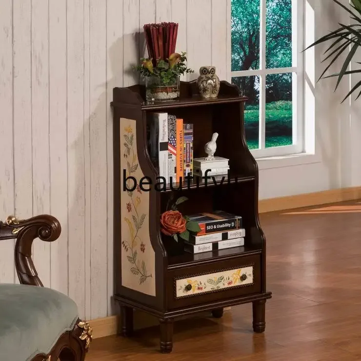 

American bookcase retro display cabinet utility rack pastoral painted furniture cabinet