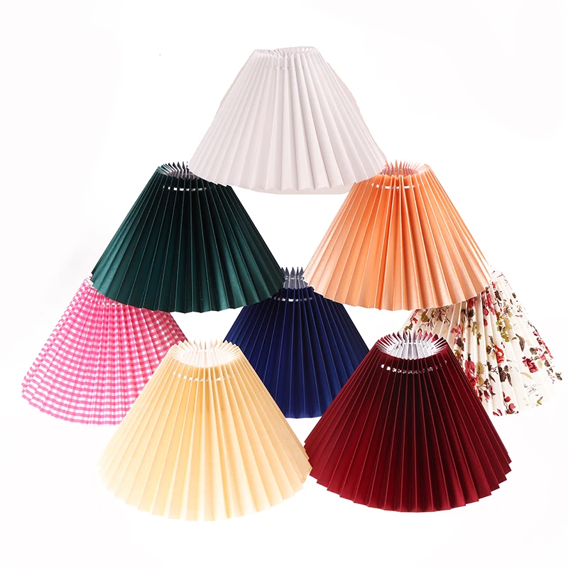 New Ceiling Decor Fabric Pleated Lampshade Modern Washable Table Lamp Cover DIY Retro Chandelier Cloth Cover Living Dining Room