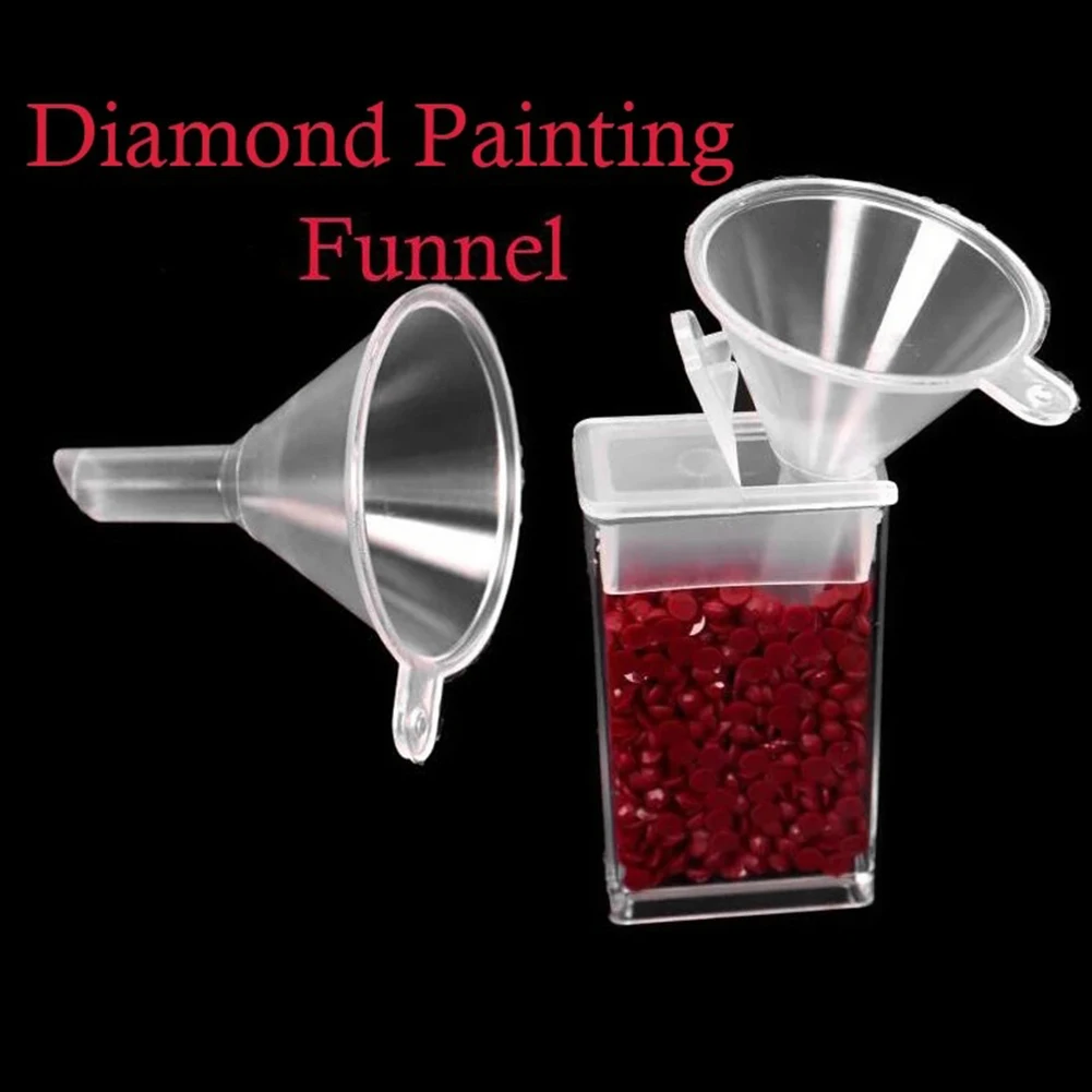 1 قطعة لون عشوائي المحمولة قمع الماس أدوات الرسم على الحائط حبة الحاويات البلاستيك قمع صينية صندوق تخزين الملحقات للمبتدئين #1