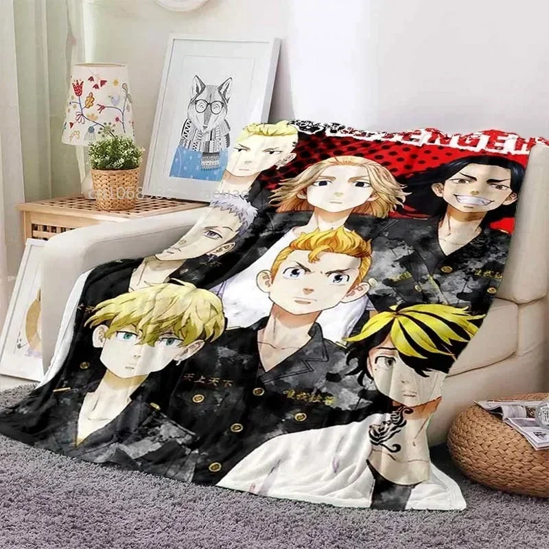 

3D Anime Tokyo Revengers Printed Blanket Portable Breathable Warm Bedding Travel Blanket