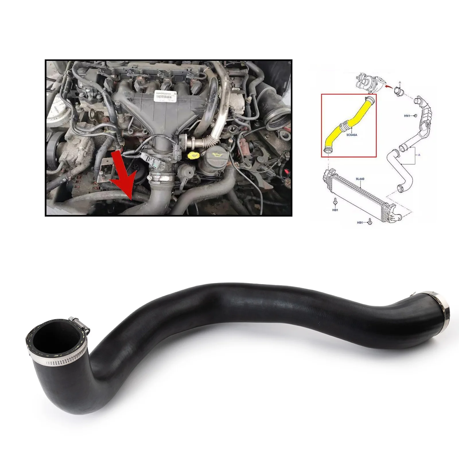 

1505A568 1505B318 FOR MITSUBISHI OUTLANDER GG_W GF_W ZJ ZL ZK 2.2 DI-D GF6W 2.2 DI-D 2012-2022 TURBO INTERCOOLER HOSE PIPE