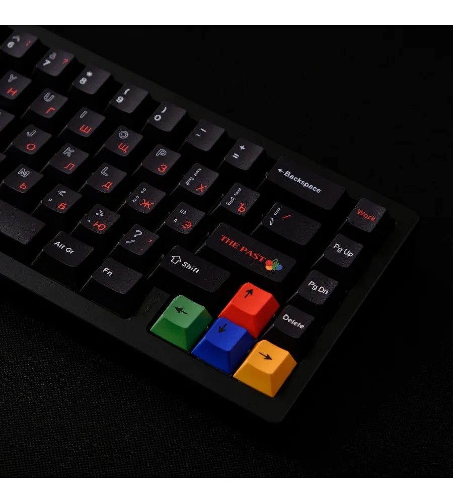 Keycap Personality Original height PBT hot sublimation hollow Russian large full set of keycaps