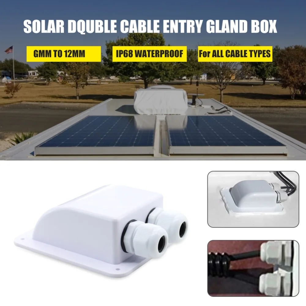 

100pcs/lot Cable Entry Gland ABS Solar Weatherproof ABS Solar Single Double for Cable Types 2.5/4/6mm2 Solar Project on RV.