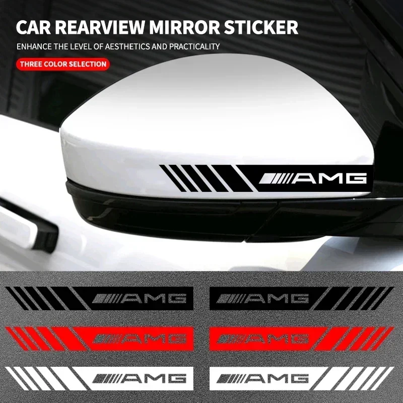 

2PCS Car Rearview Mirror Stickers Vinyl Film Decals For Mercedes Benz AMG W206 W204 W205 W212 W213 W221 W222 W223 W251 W464