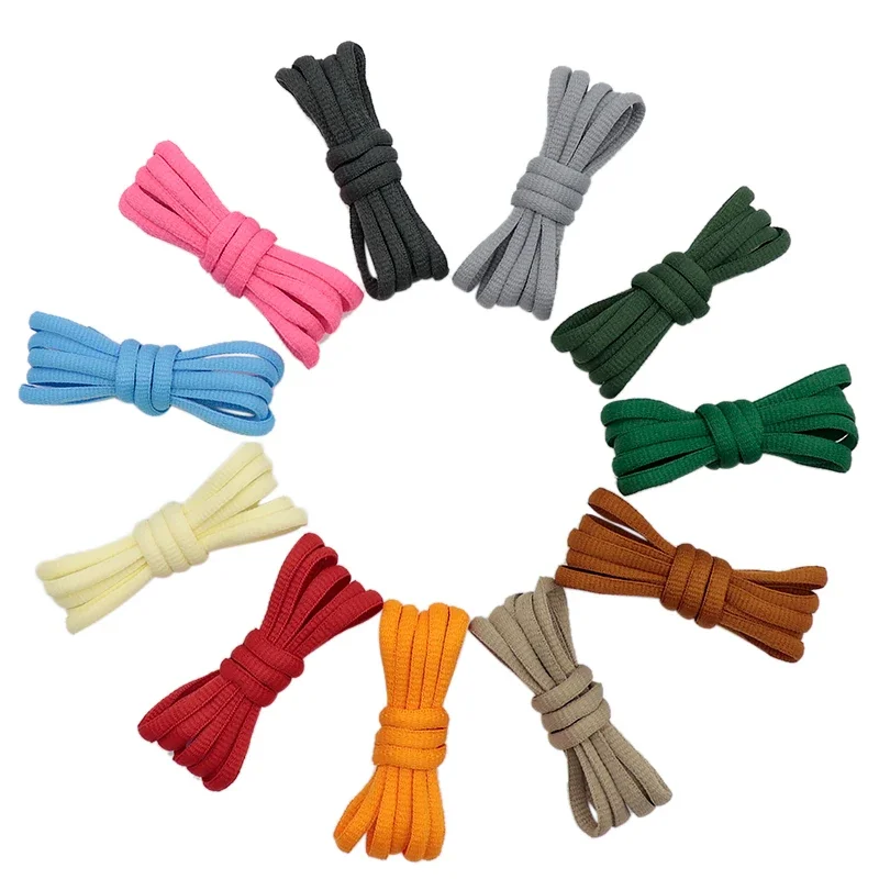 Coolstring 6mm 1Pair Classic Oval Ropes Solid Color Shoelace Clothing Polyester Boots Laces for Sport Running Shoes Shoe Strings