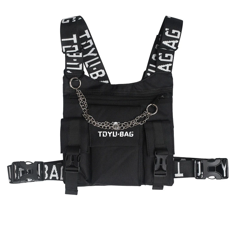 Unisex Tactical Chest Rig Bag Hip Hop Streetwear Bag Functional Waist Pack Adjustable Crossbody Chest Bags Waistcoat vest Packs