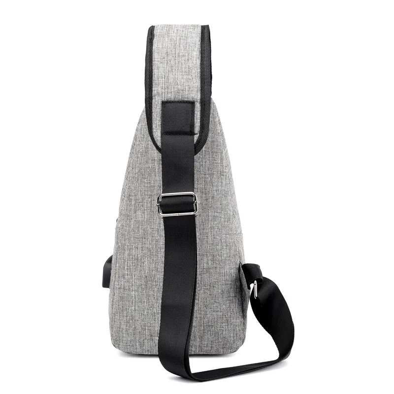 USB2025 Korean Version New Shoulder Bag Men's Charging Bag Sports Canvas Outdoor Diagonal Cross Bag