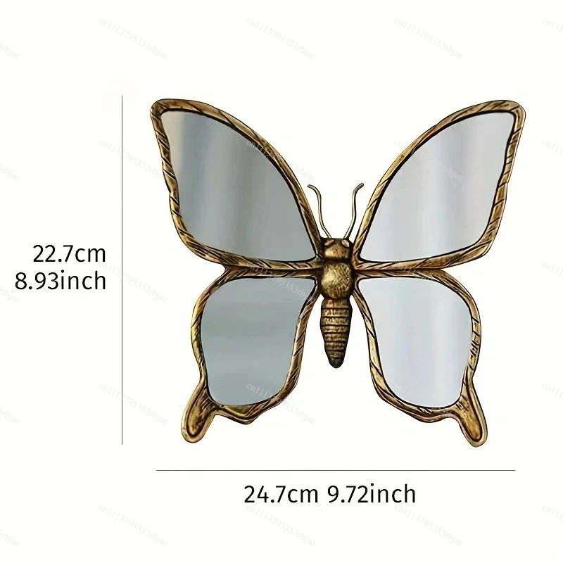 Retro Vintage Resin Dragonfly Ornament Butterfly Decorative Mirror Light luxury Living Room Background Wall Decoration Pendant