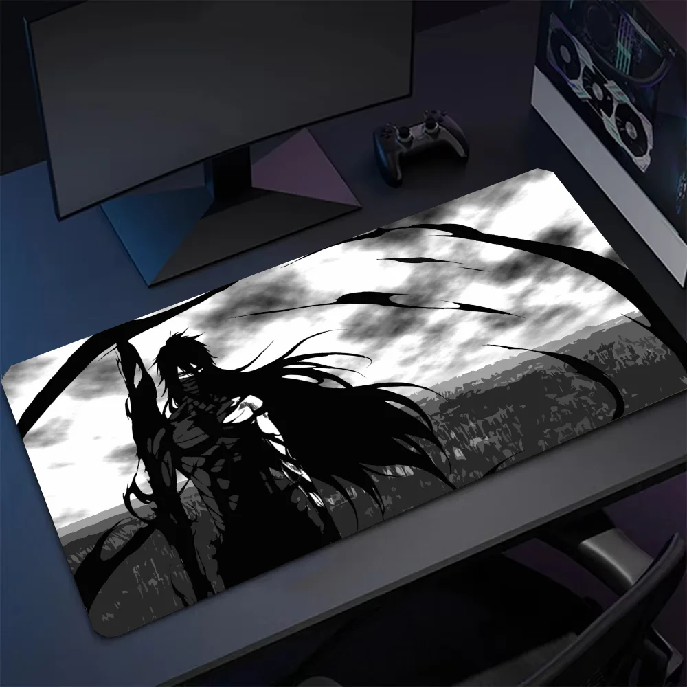 Black White Anime B-BLEACH Mousepad Non-slip Suitable For Office Computers Laptops E-sports Game Desk Mats XXL Keyboard