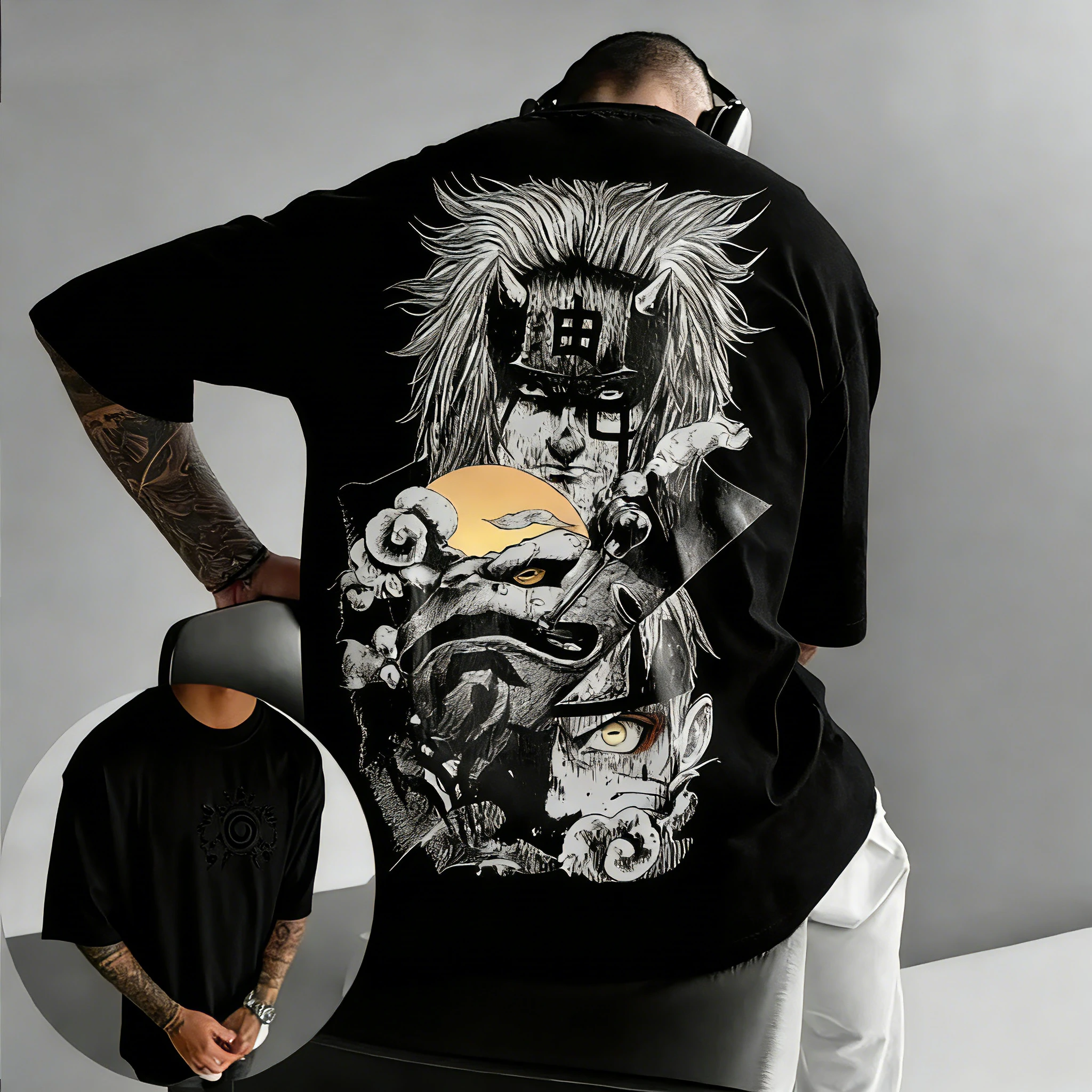 

2026 Men's Women's Printed T-shirt Uzumaki Jiraiya Gamabunta Japanese Anime Summer New Hot-selling Cotton Casual T-shirt