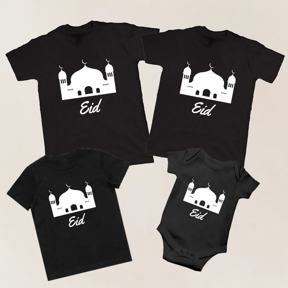 

Summer Family Matching Clothes Dad Mom Kid and Baby Ramadan Matching T-shirts Family Eid Matching Outfits Baby Bodysuits