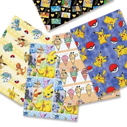 Pokemon Cartoon Fabric140*50cm Handmade Sewing Patchwork Quilting Baby Dress Home Sheet Printed Fabric Fabric Sewing Kids