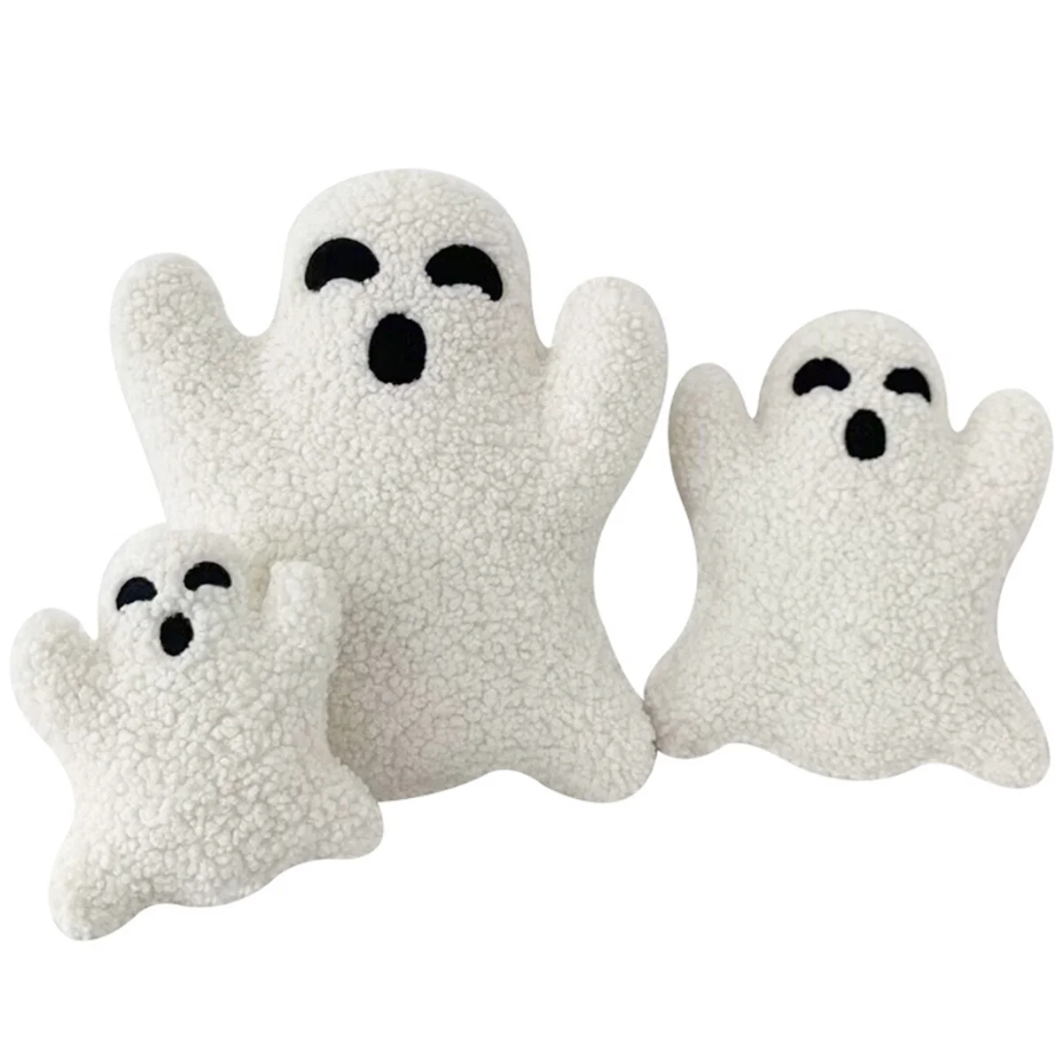 3 Pcs Ghost Halloween Pillows Cute Soft Throw Pillows Stuffed Ghost Shaped Pillow Ghost Decorative Spooky Pillows