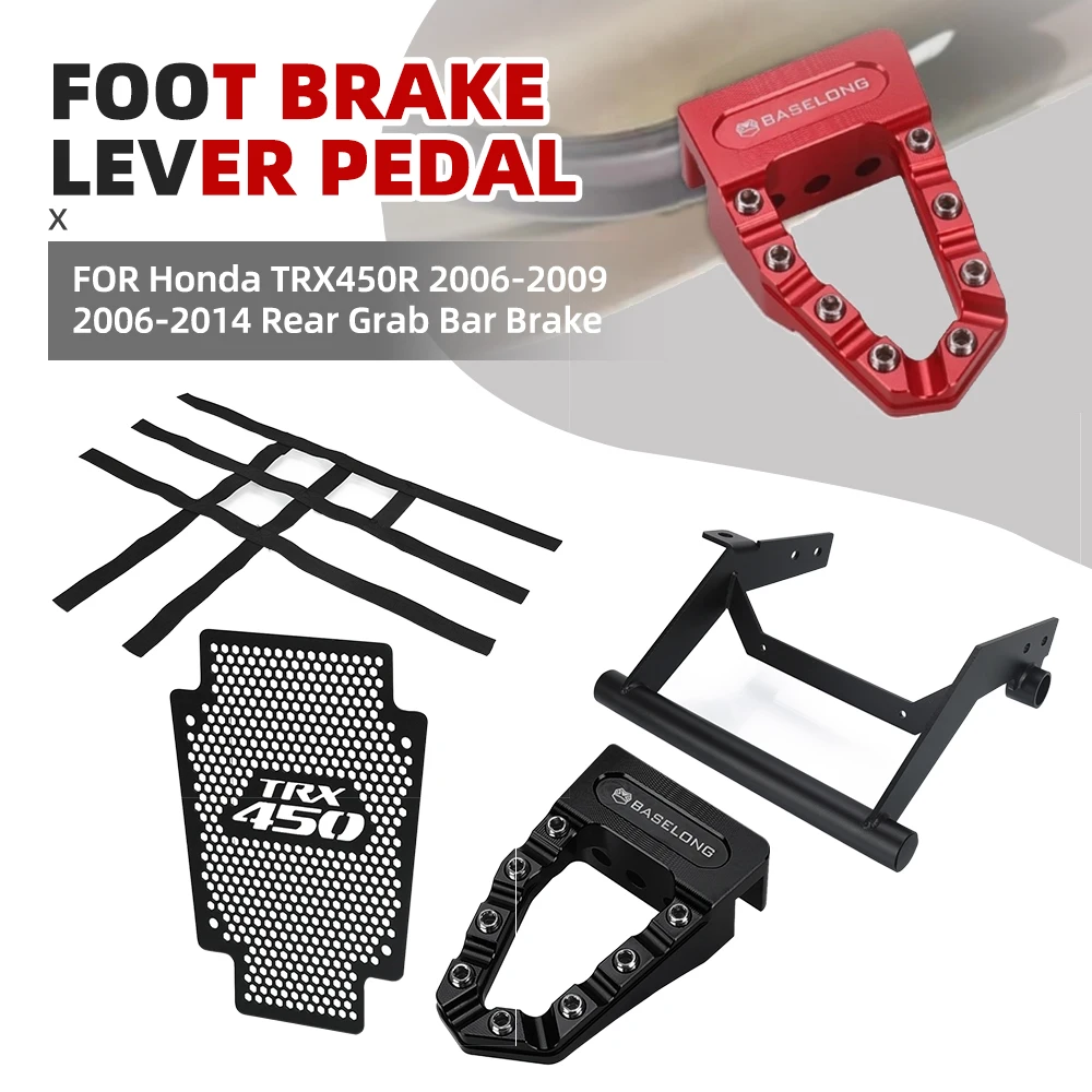 

Radiator Guard Nerf Bar Nets Shooter Exhaust Mounts FOR Honda TRX450R 2006-2009 TRX450ER 2006-2014 Rear Grab Bar Brake Pedal Tip
