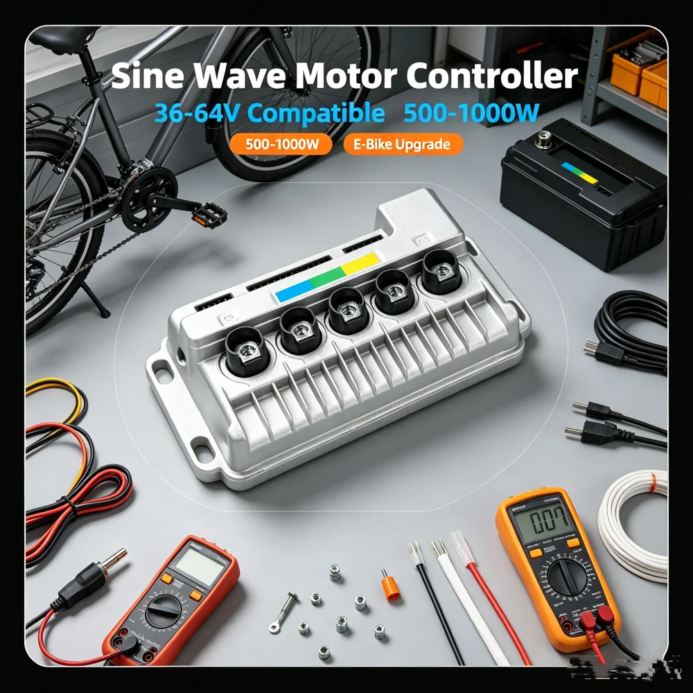 36v 48v 64v 500w-1000w Sine Wave Brushless Controller For Electric Bicycle E-scooter 25-30a High Current Motor Drive Module
