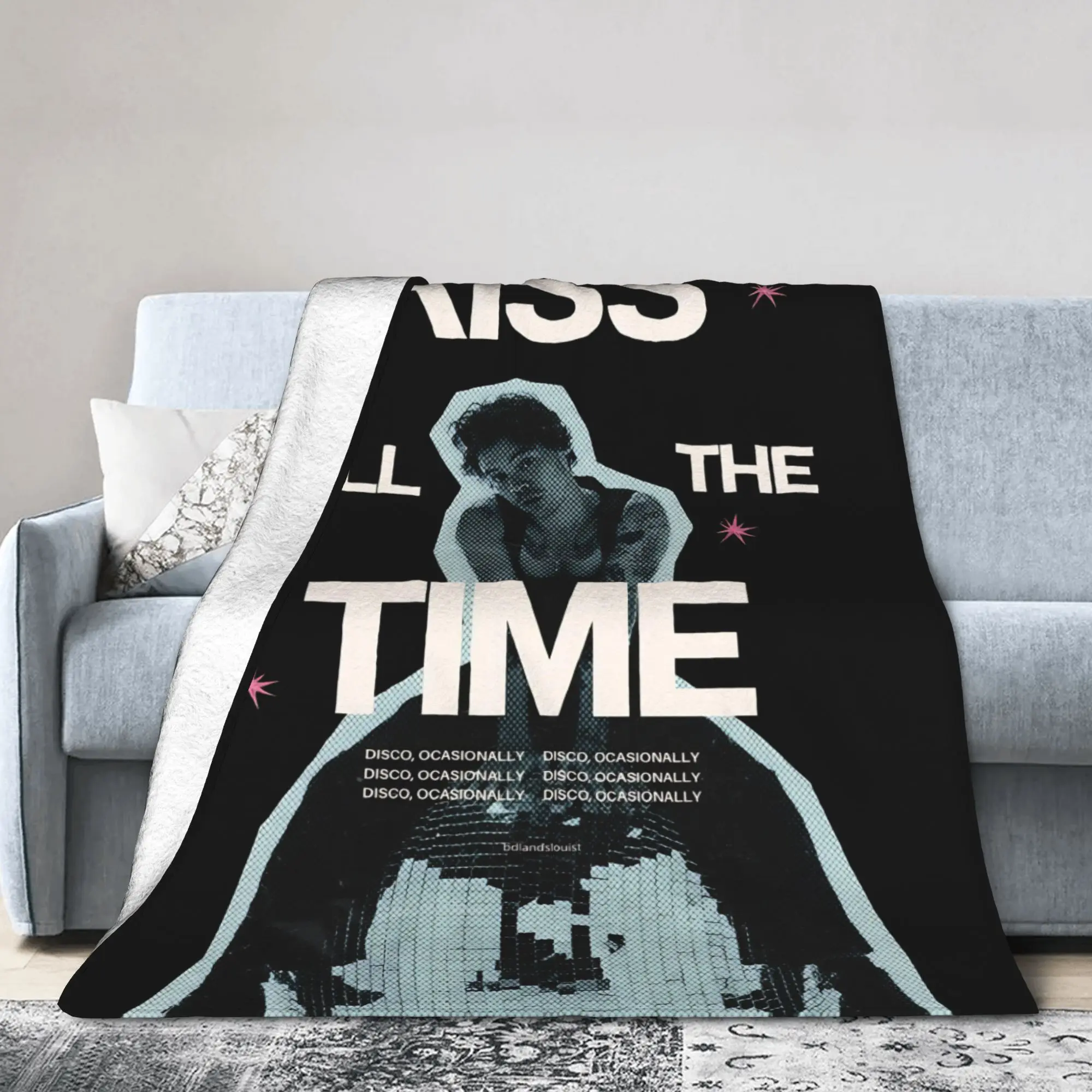 Kiss All The Time Disco Tour Blankets Harrys Music Styles  Flannel Throw Blanket Summer Air Conditioning Personalised Bedspreads