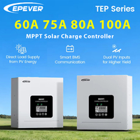 EPEVER 60A 80A 100A MPPT Solar Charge Controller Max PV Input 250V DC 12V/24V/48V TEP Series Can No Battery Direct Load