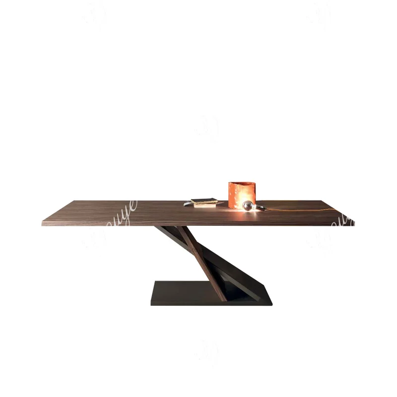 Simple modern conference table Solid wood long table Home designer workbench Light luxury long desk
