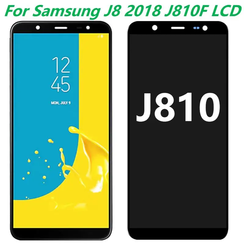 AMOLED 6.0'' For Samsung J8 2018 SM-J810 J810F J810M LCD Display With Frame Touch Screen Digitizer Assembly Replacement Repair