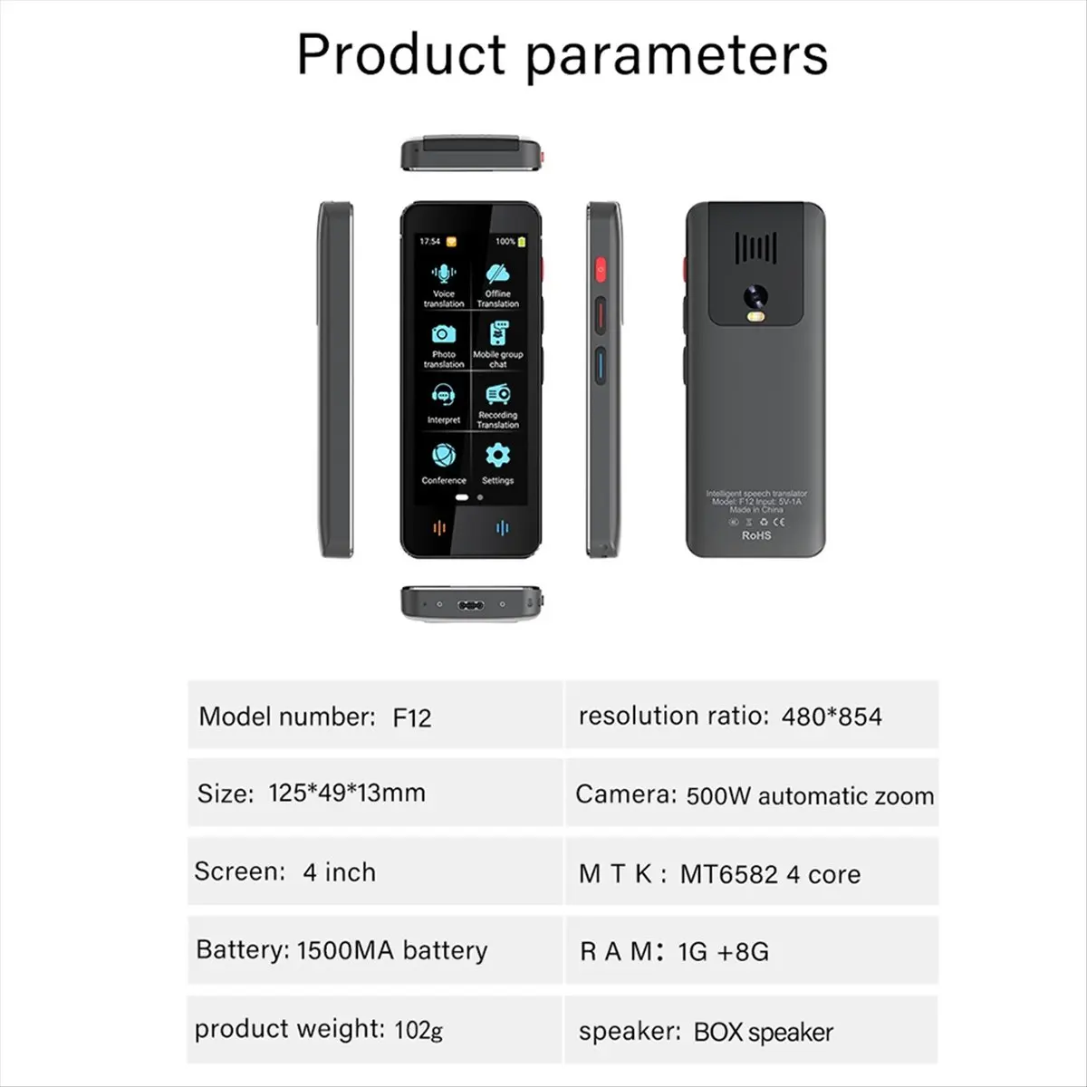 

RISE - Новый умный голосовой переводчик с поддержкой 138 языков, Wi-Fi, полноэкранным 3D-сенсорным управлением, фотопереводом и офлайн-записью перевода