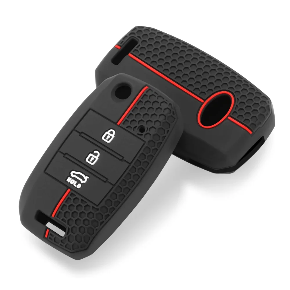 3-Tasten-Silikon-Autoschlüsselhülle für KIA Sid Rio Soul Sportage Ceed Sorento Cerato K2 K3 K4 K5