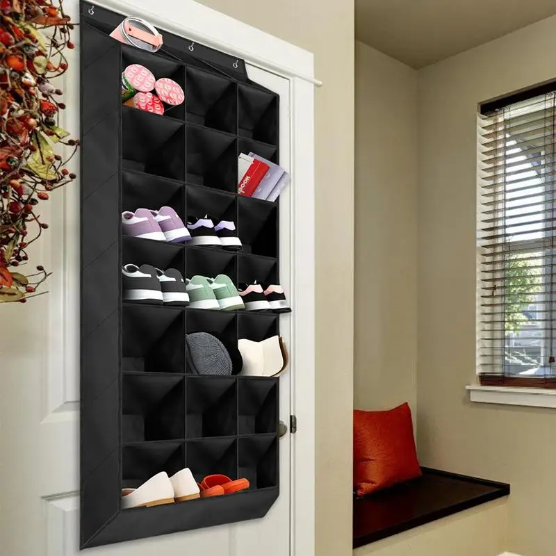 

24-grid wall shoe storage rack door shoe storage rack closet door storage rack boot storage rack for home shoe storage