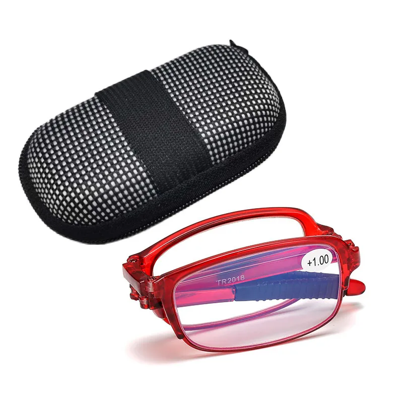 Gafas de lectura plegables con caja para hombre y mujer, diseño de moda para ordenador, gafas graduadas para presbicia con dioptrías