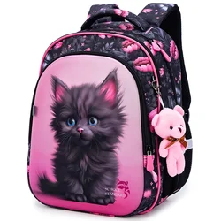 Mochila ortopédica para niñas, morral Escolar con diseño de gato, morral Escolar para niños, novedad