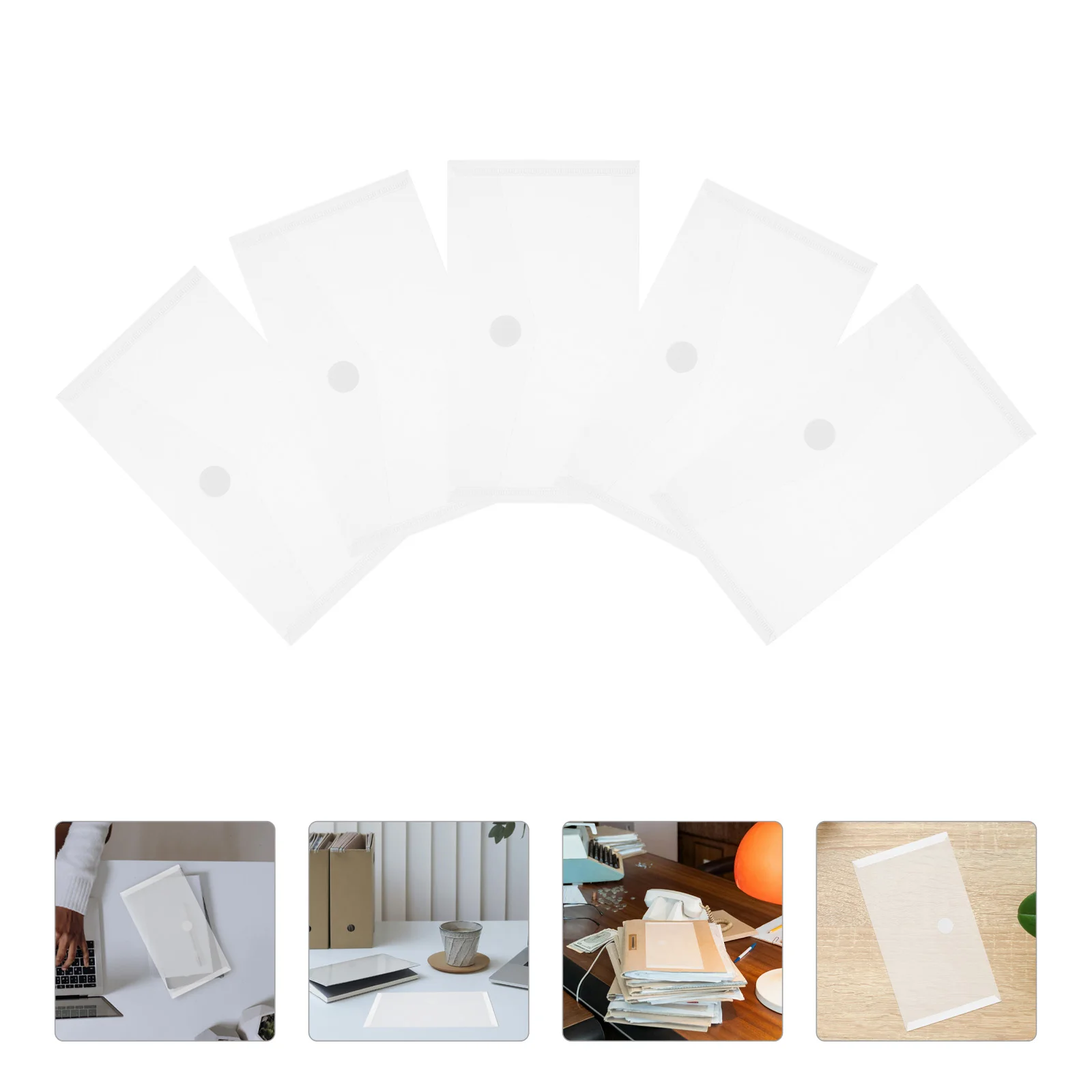 

40pcs Cash Bag Banknote Storage White Plastic Deposit Office Document Folder Money Envelope Transparent Organizer