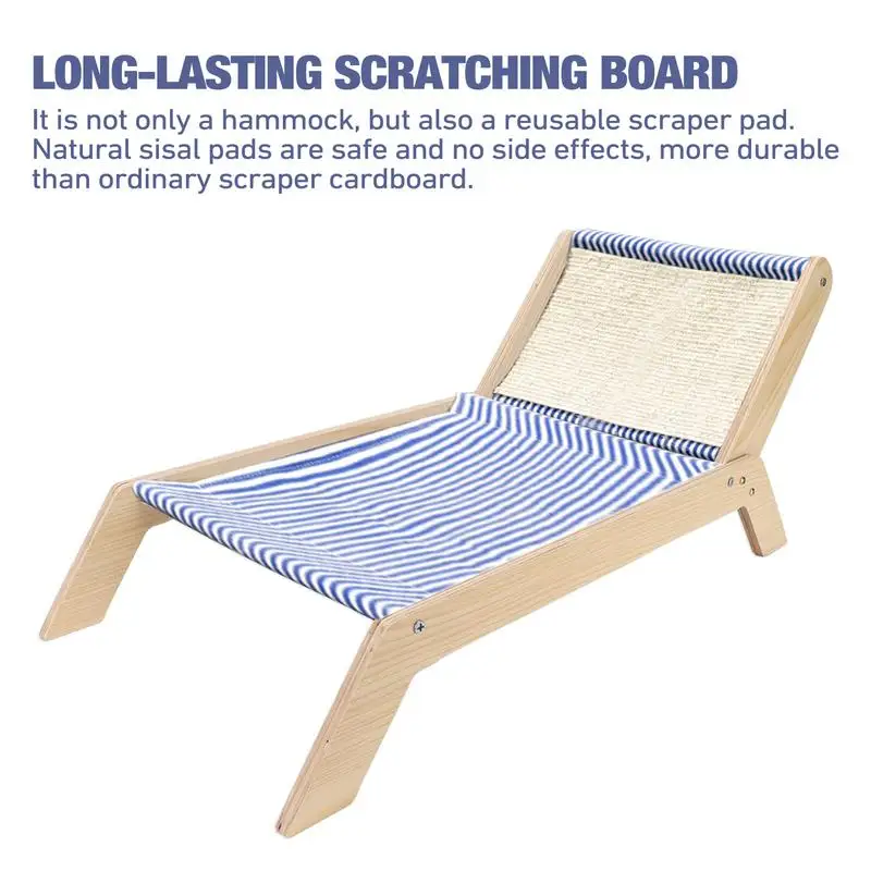 Cat Beach Chair Summer All Seasons Elevated Cat Bed With Sisal Scratcher For Cat Comfort Sleeping Nest House