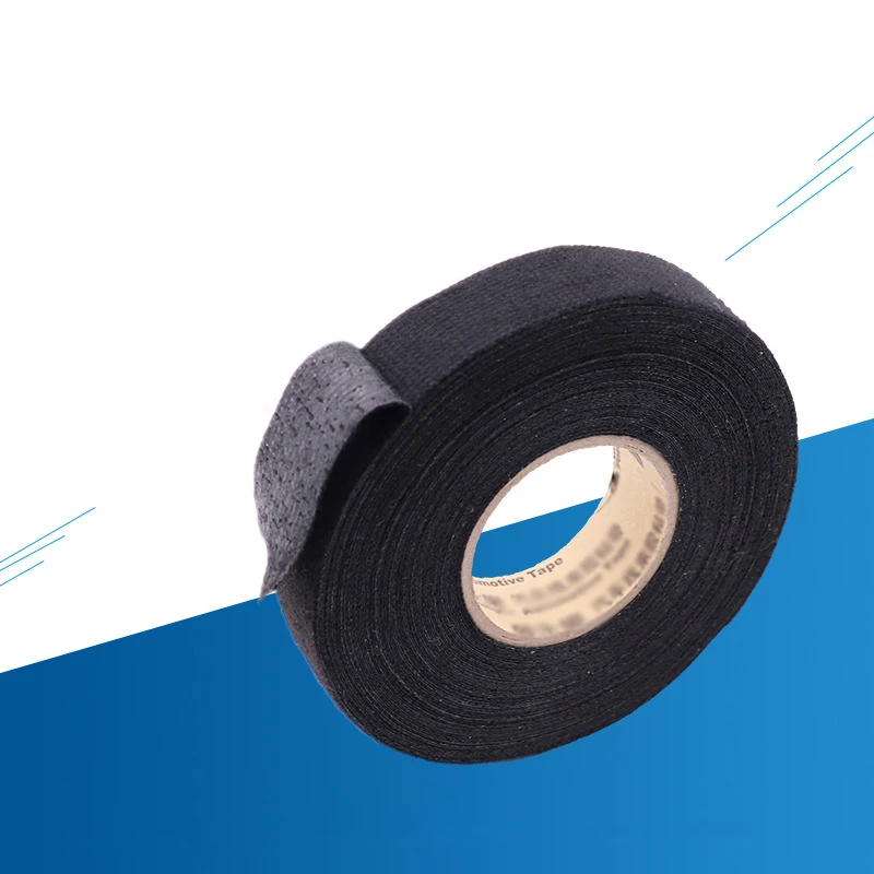 15M 9/15/19/25MM Heat-resistant Adhesive Cloth Fabric Tape For Automotive Cable Tape Harness Wiring Loom Electrical Heat Tape