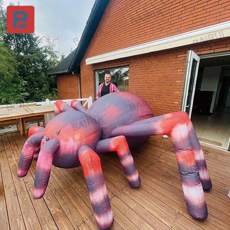 عناكب قابلة للنفخ، نماذج هوائية على شكل حيوانات، مع منفاخات، دعائم تزيين مركز التسوق المربعة في الهواء الطلق لجميع القديسين